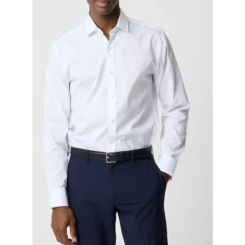 NWT J.Crew Men's Slim Performance Dress Shirt Button Up Collared White Medium